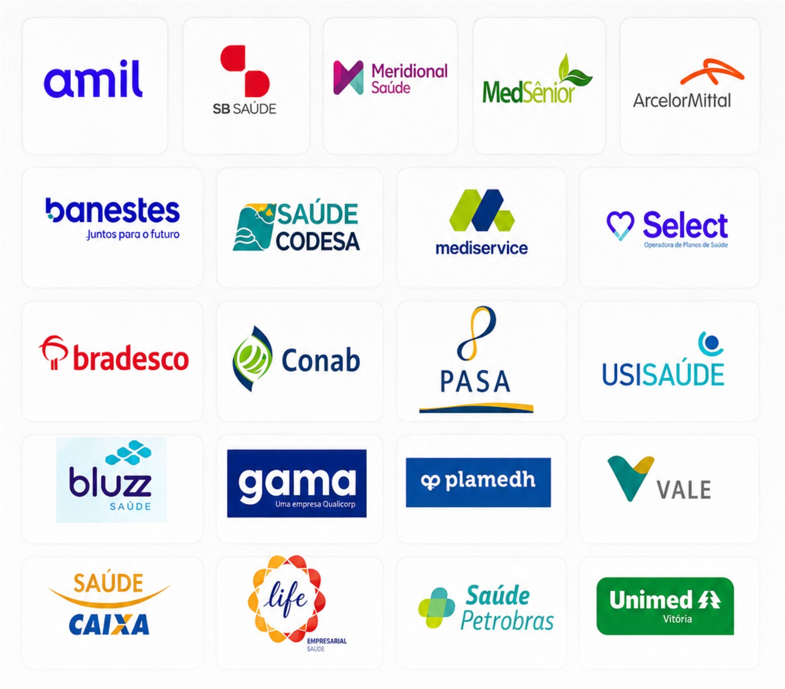 Convênios atendidos pela CEO: Amil, Bradesco, Unimed Vitória, Meridional Saúde, MedSênior, Banestes, Vale, Saúde Petrobras e outros